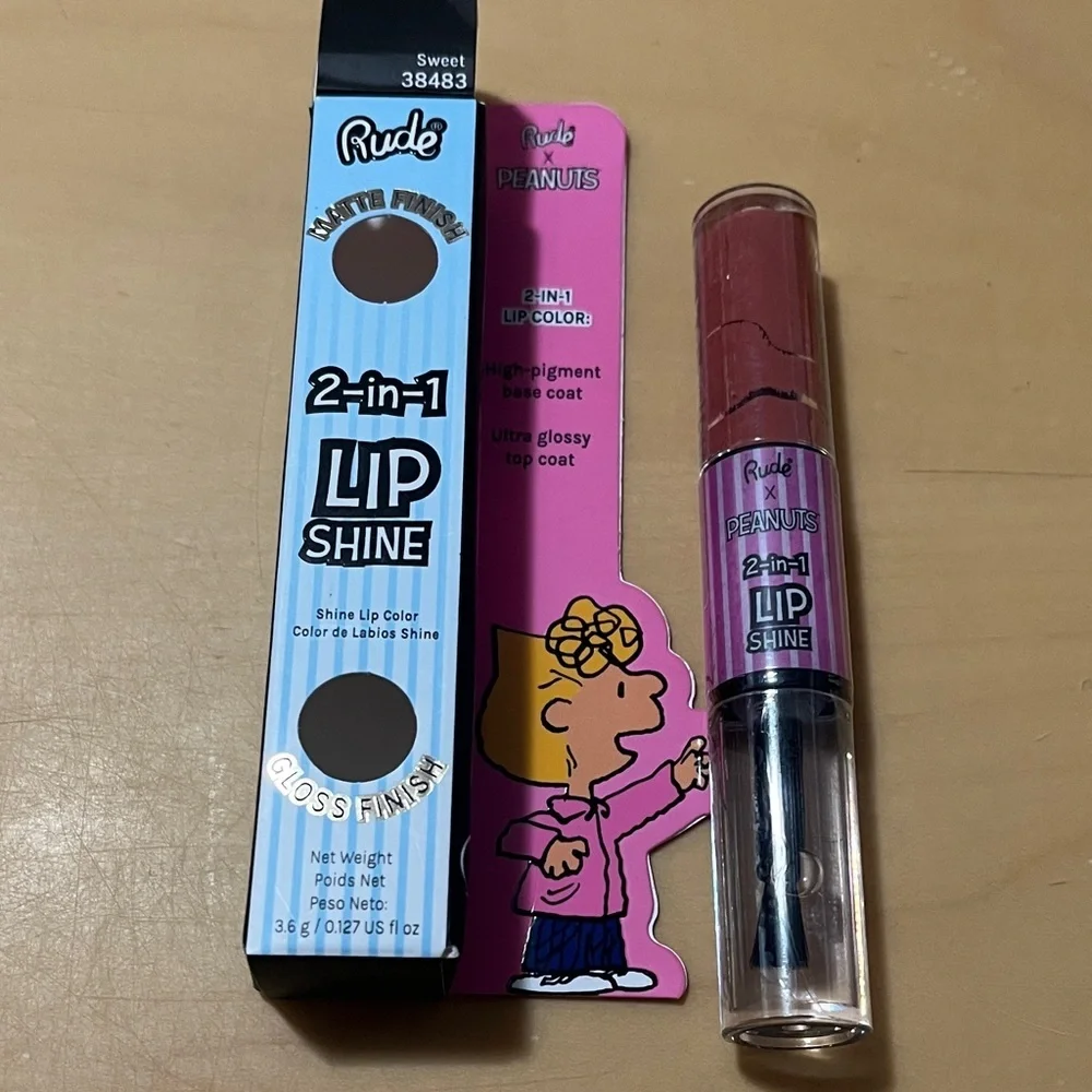 RUDE 2-in-1 Lip Shine with Peanuts Character